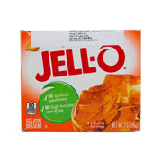 JELL-O orange gelatin dessert mix box, 85 g