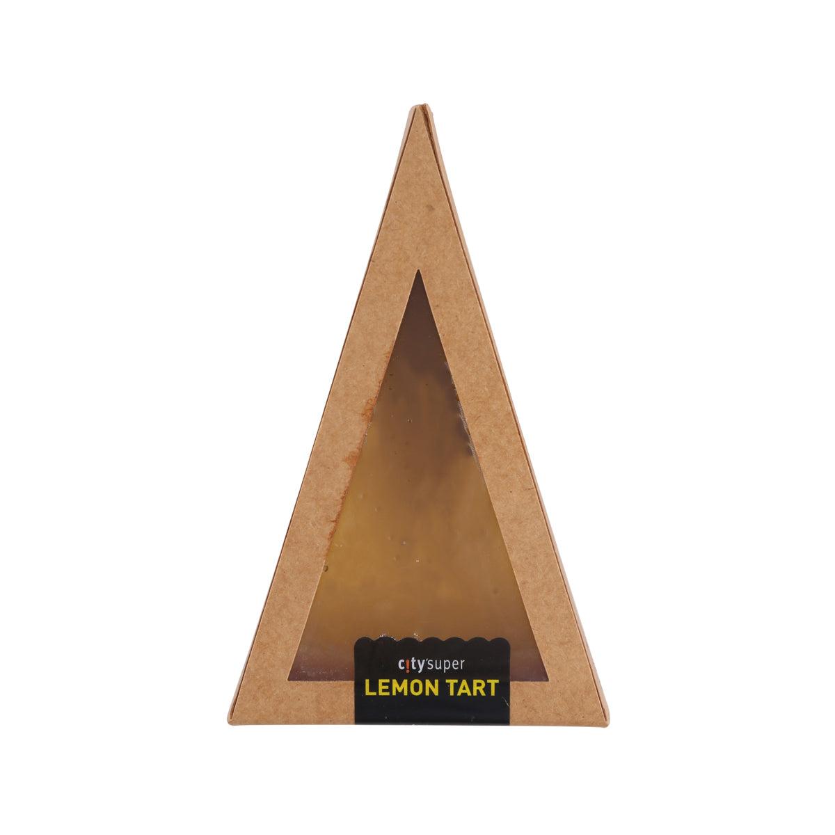 CITYSUPER lemon tart triangular cardboard box with logo and window