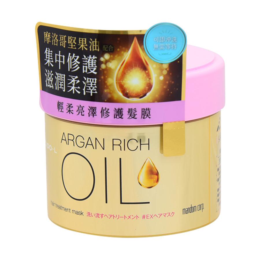 LUCIDO-L Argan Rich hair mask jar with pink cap, 220g