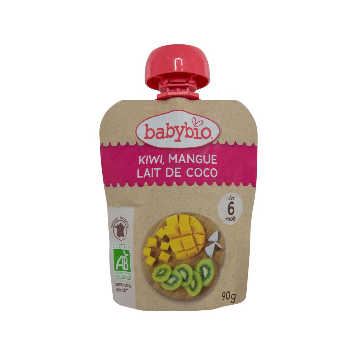 Organic kiwi, mango & coconut milk puree pouch with red spout, 90g
