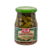 FELIX cornichons in glass jar with green lid, whole sour pickles, 350 g