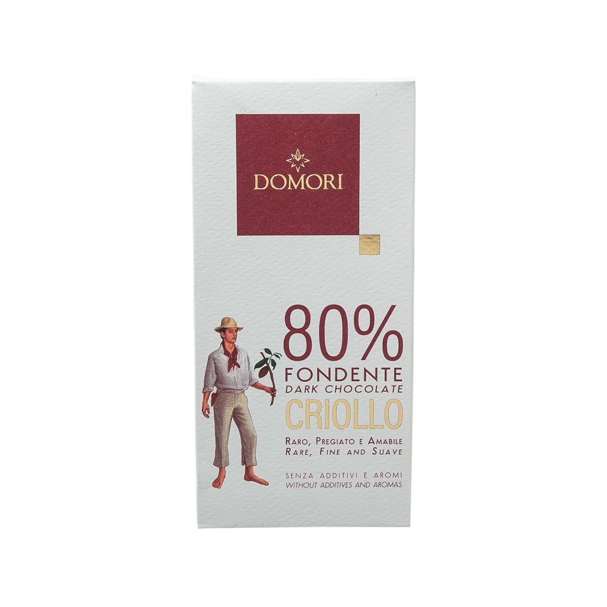 DOMORI Criollo blend dark chocolate bar, 80% cacao, 50g