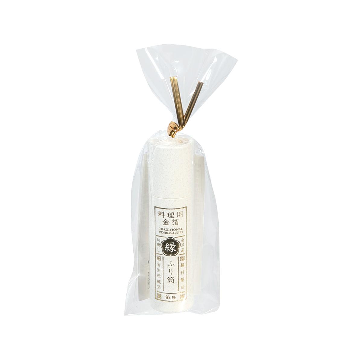 HAKUZA edible gold leaf powder sachet in clear plastic bag with label
