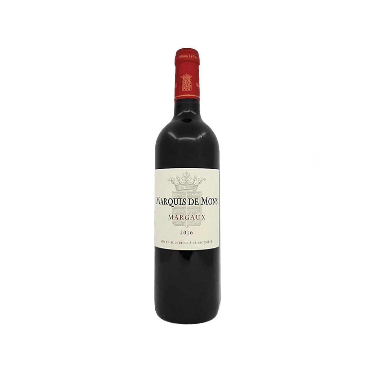 MARQUIS DE MONS Margaux wine bottle, 750 mL, dark red foil, vintage label