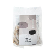 Black bean rice bun mix in clear pouch with label