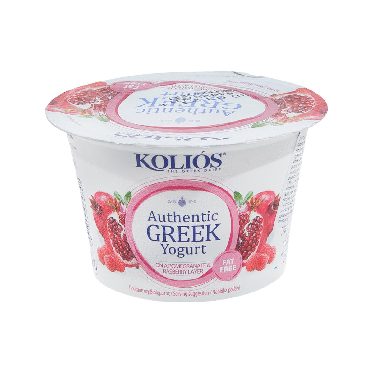 KOLIOS Authentic Greek yogurt cup, pomegranate & raspberry flavor, 150g
