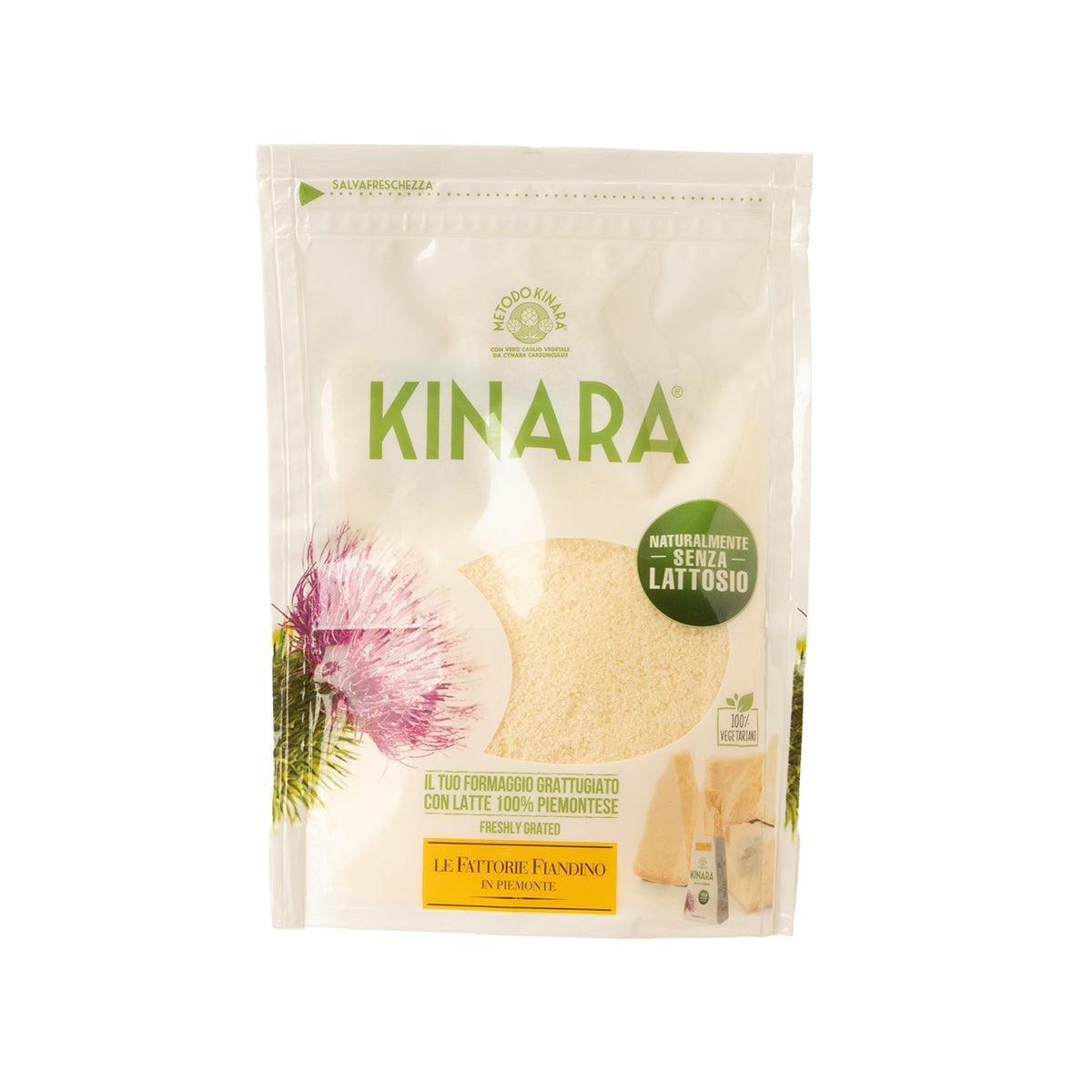 Kinara grated vegetarian parmesan cheese pouch, raw milk, 90 g