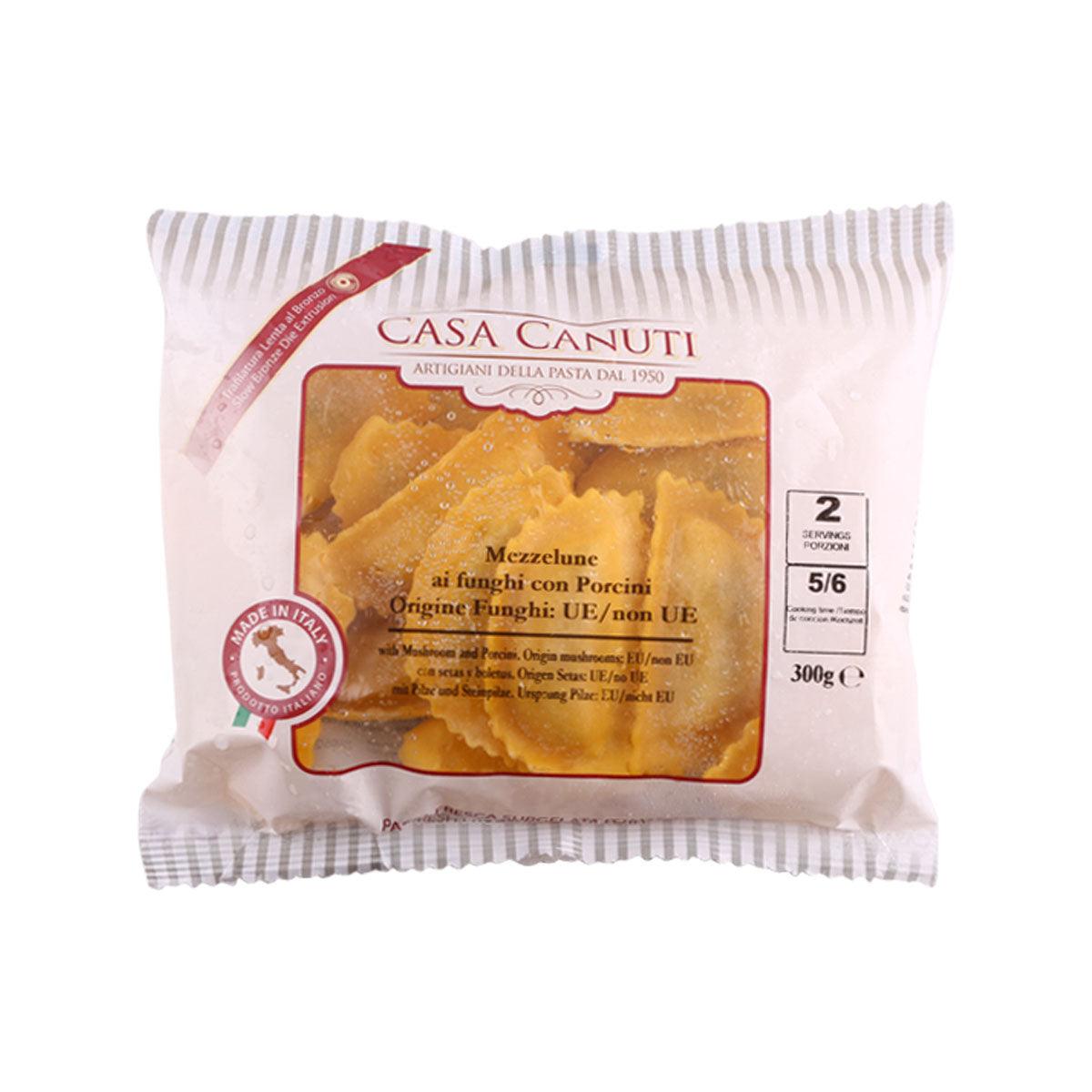 CASA CANUTI mezzelune pasta with porcini mushrooms pouch, 300 g