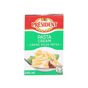 PRESIDENT pasta cream 200 mL carton with red and green label