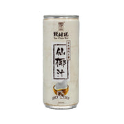YAN CHIM KEE Juicy Coco drink can, 240 mL, beige label with JUICY COCO text
