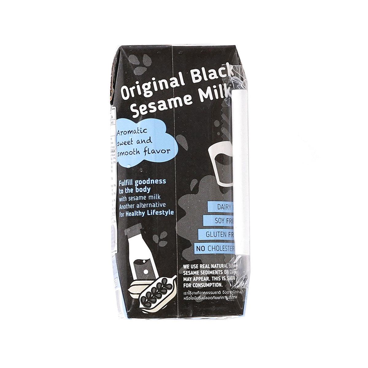 SESAMILK black sesame milk carton, Original (200 mL), side/back view