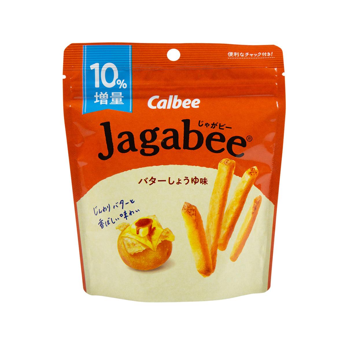 CALBEE Jagabee potato stick snack bag, orange and cream, butter soy sauce flavor