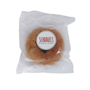 Packaged cinnamon raisin bagel with SCHRAGELS label