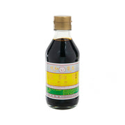 YUET WO dark soy sauce bottle, glass with gold cap, 210 mL