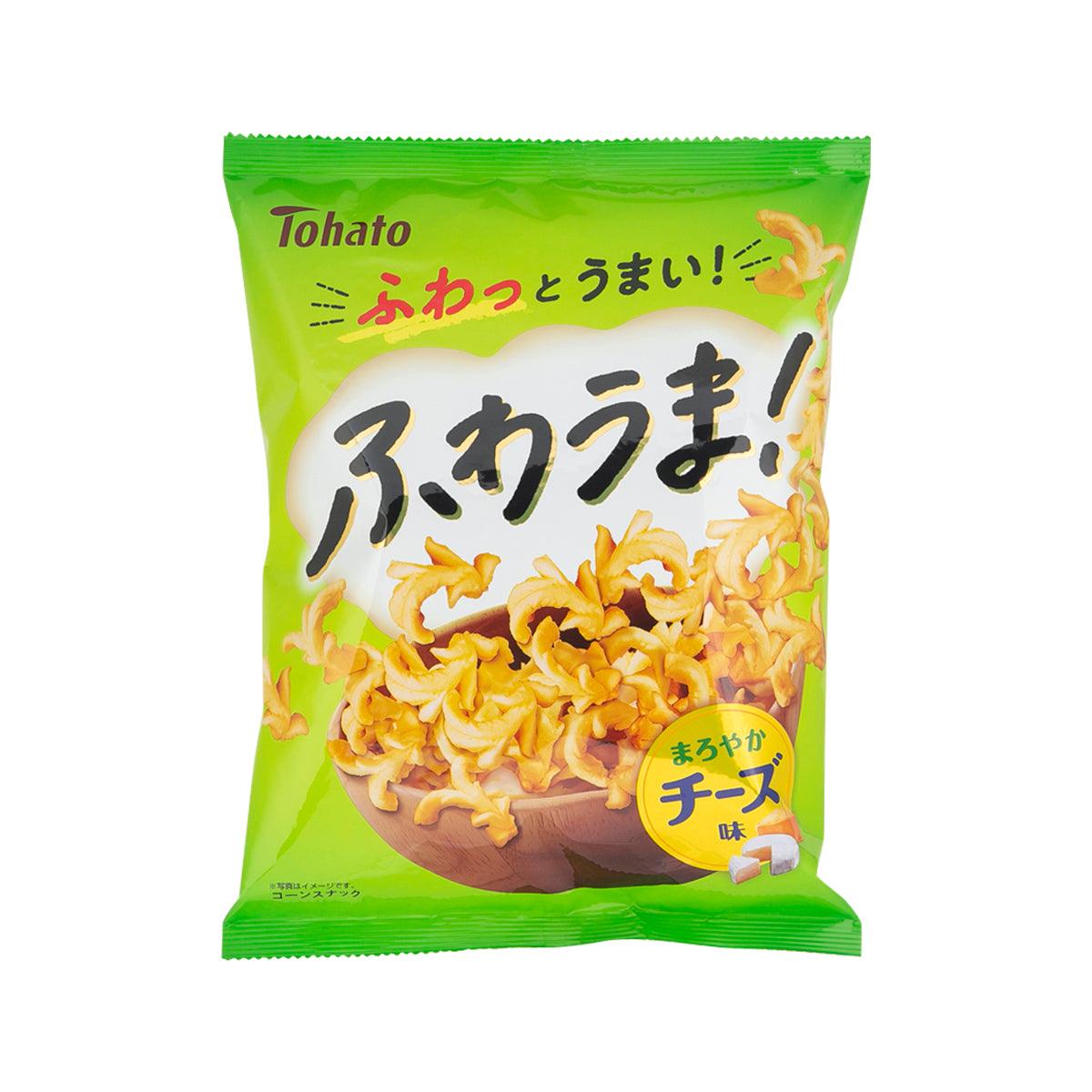TOHATO corn snack bag with cheese flavor, green package, 56 g