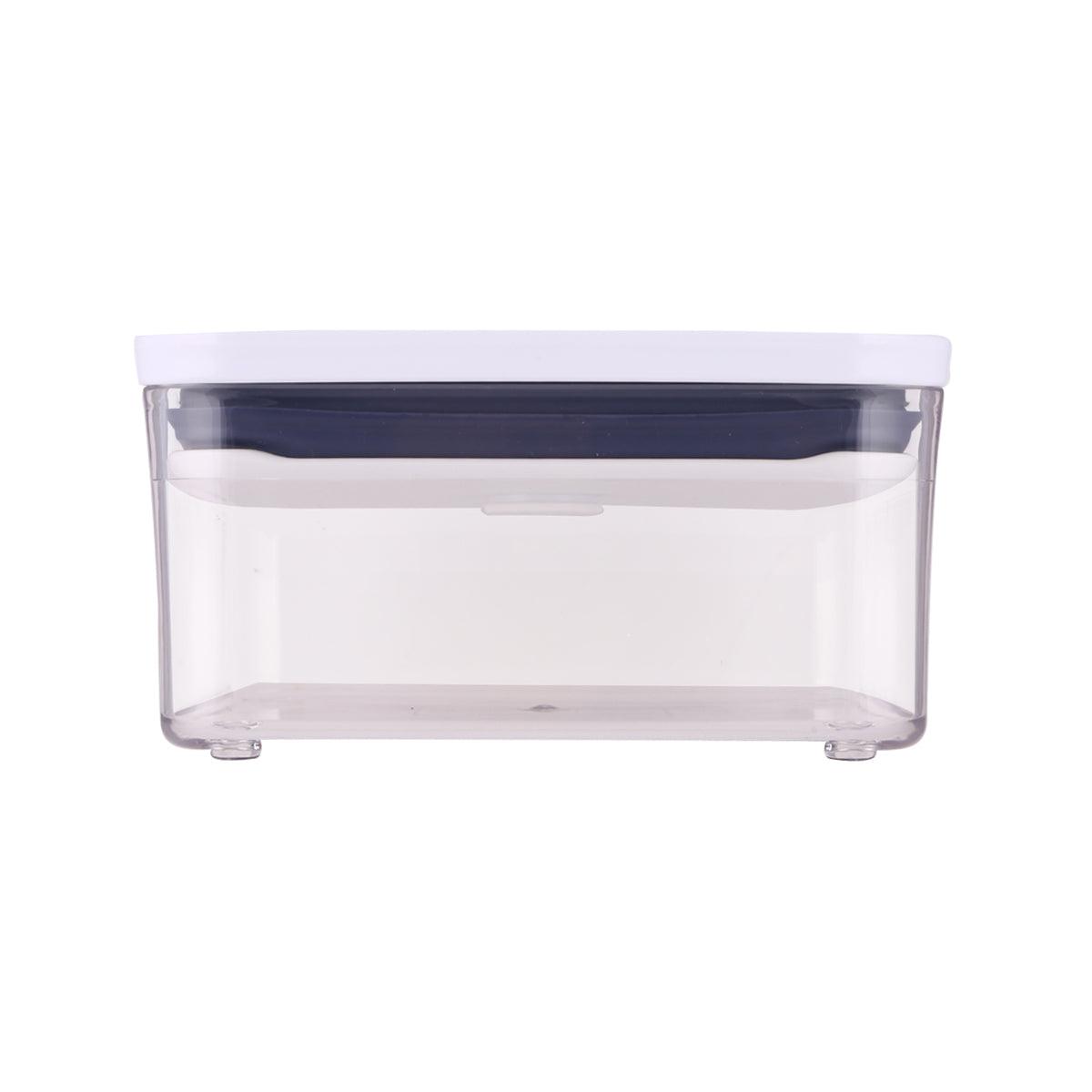OXO Pop square container, clear base with dark gray snap lid