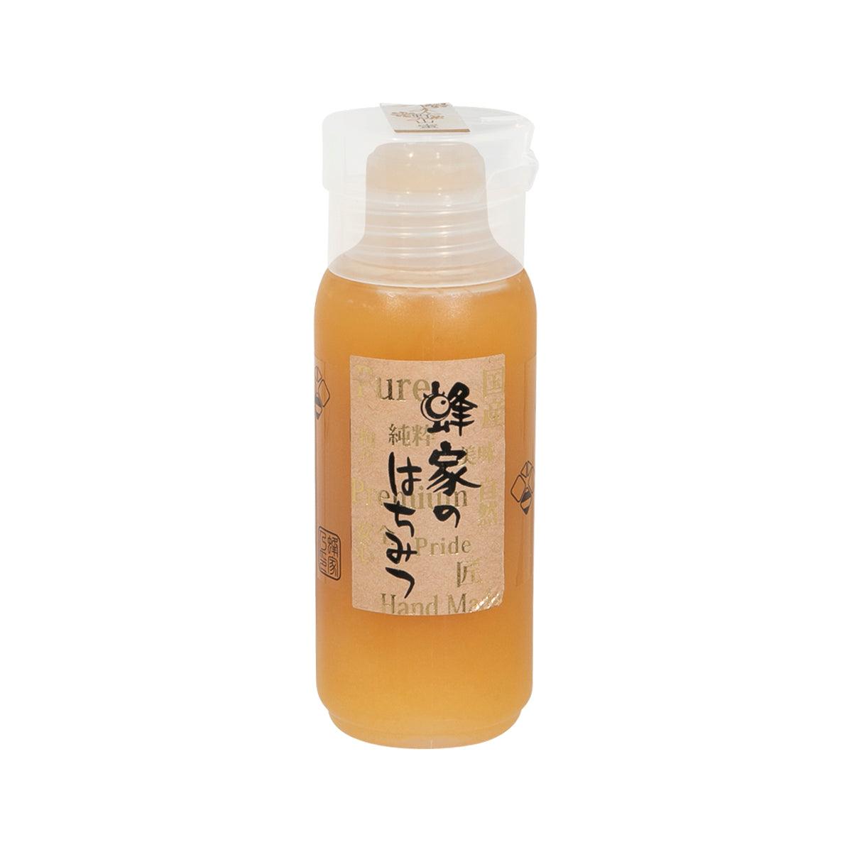 BEEMONTE Japanese honey bottle, amber squeeze plastic container with label