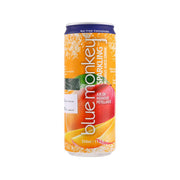330 mL mango sparkling juice drink can, orange label with blue cap