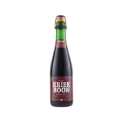 375 mL Oude Kriek beer bottle, dark glass with green cap and front label