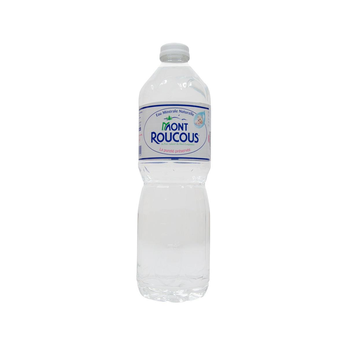 Natural mineral water bottle 1L with MONT ROUCOUS front label