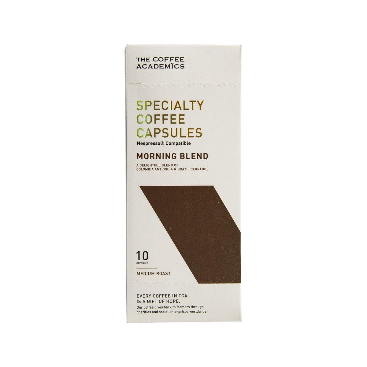 Specialty coffee capsule pack, Morning Blend, 10-count, medium roast in white box