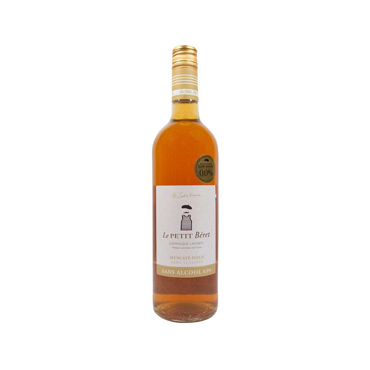Non-alcoholic sparkling muscat wine bottle, amber glass, Le Petit Beret 750 mL