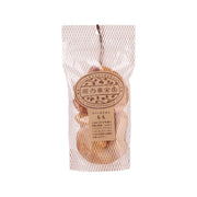 HORIUCHIFRUIT freeze-dried peach in clear mesh bag with label