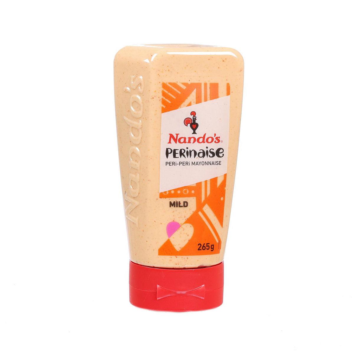Nando's Mild Peri-Peri mayonnaise squeeze bottle, 265g, beige with red cap