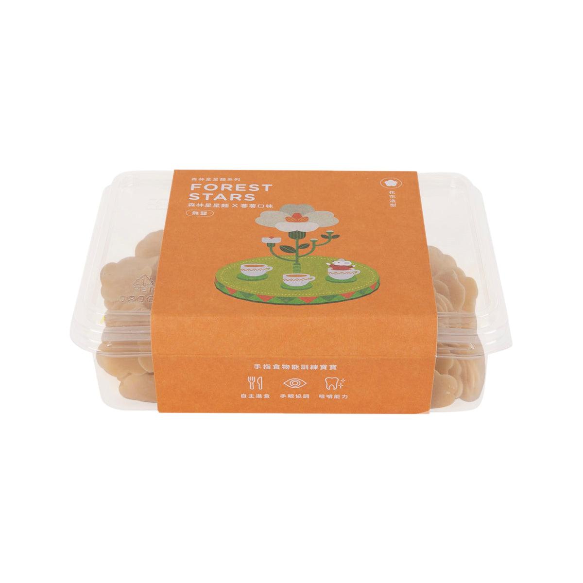 Sweet potato star noodles in clear plastic container with orange Forest Stars label