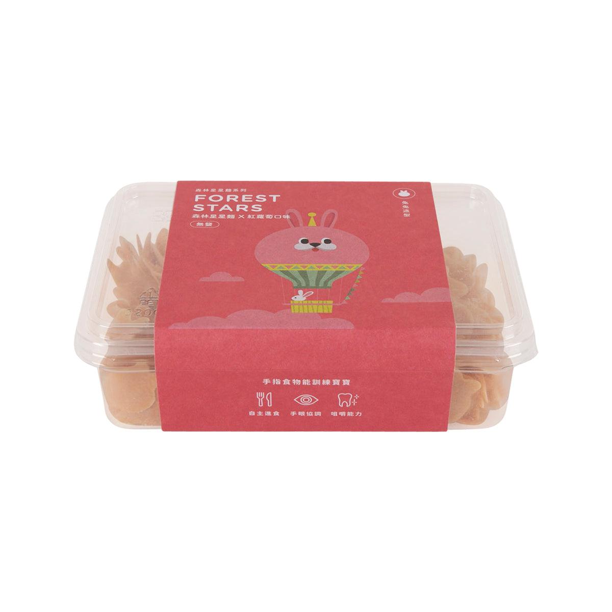 Carrot star-shaped noodles container with red label on the front