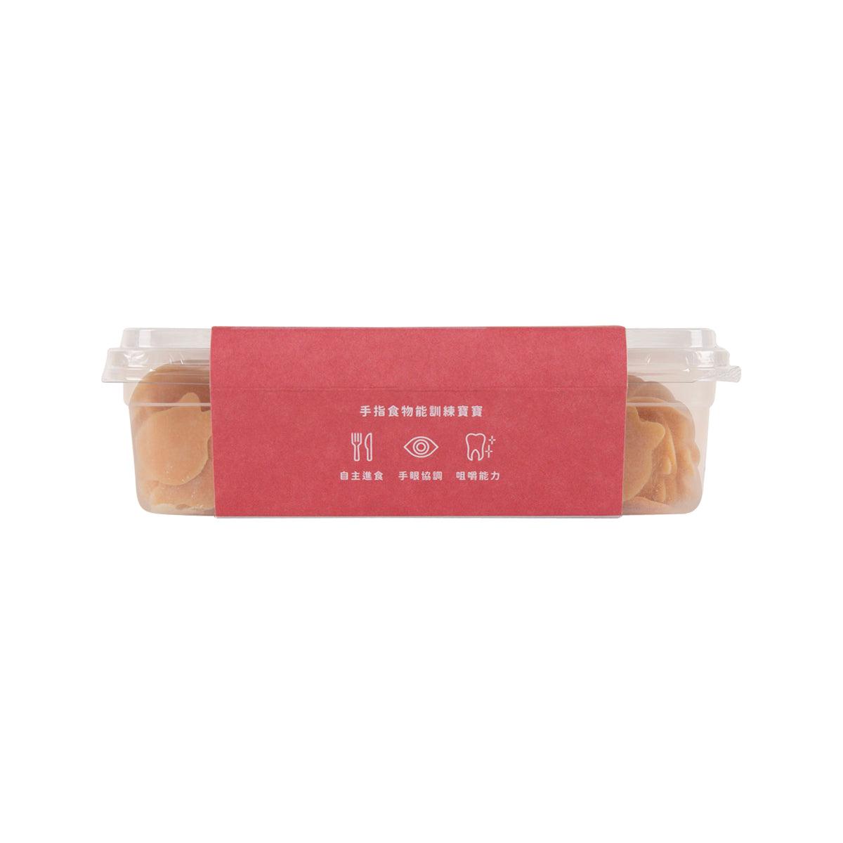 Carrot star-shaped noodles plastic tub with red label on the back