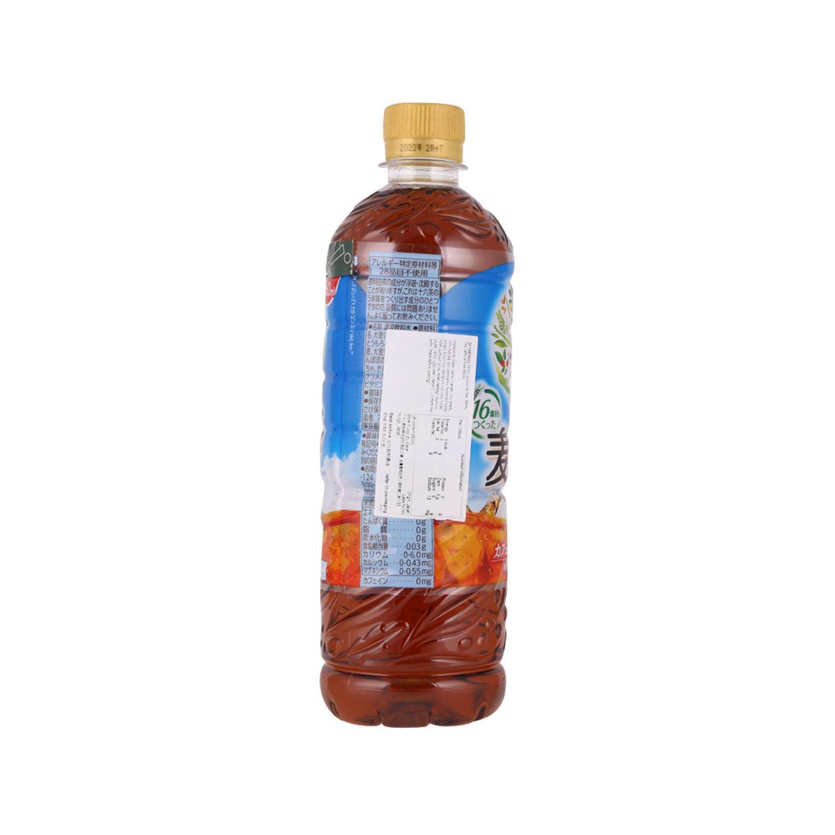 Barley tea bottle, 660 mL; back label with ingredients and nutrition information