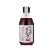 MITUBOSHI Ibuki Iriko sardine noodle sauce bottle, dark brown with black cap, label
