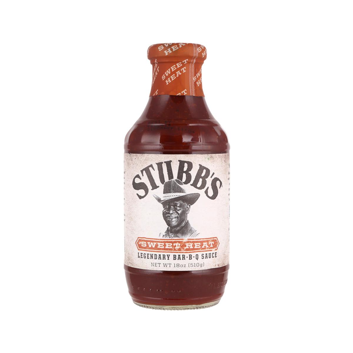 STUBBS Sweet Heat legendary bar-b-q sauce bottle, 510g, red cap