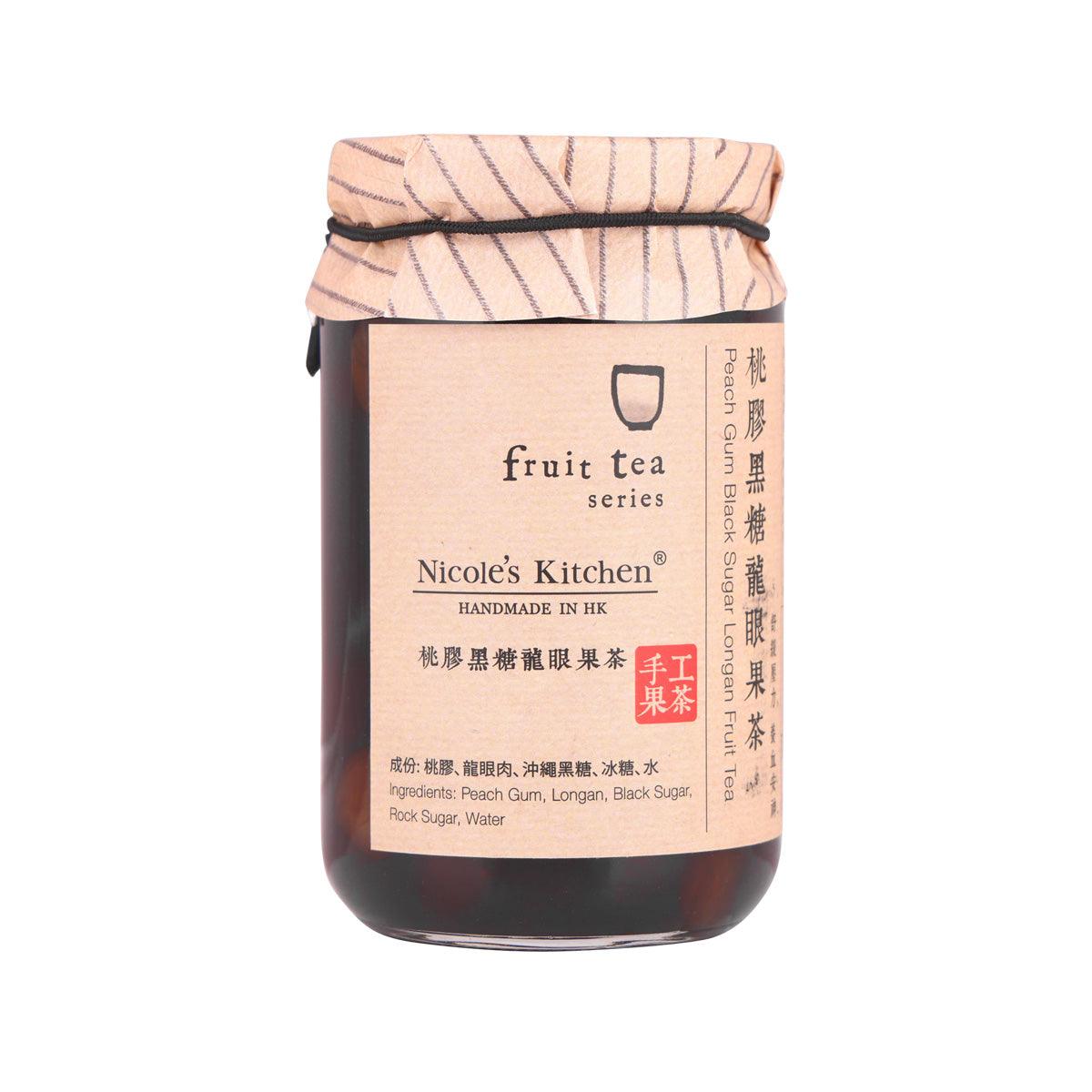 NICOLE'S KITCHEN fruit tea jar, Peach Gum Black Sugar Longan, 390g