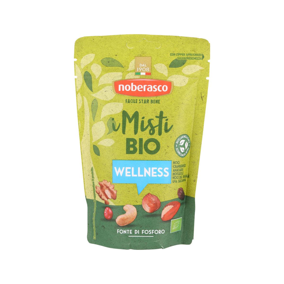 Noberasco organic wellness nut mix pouch with Misti Bio packaging, 130g
