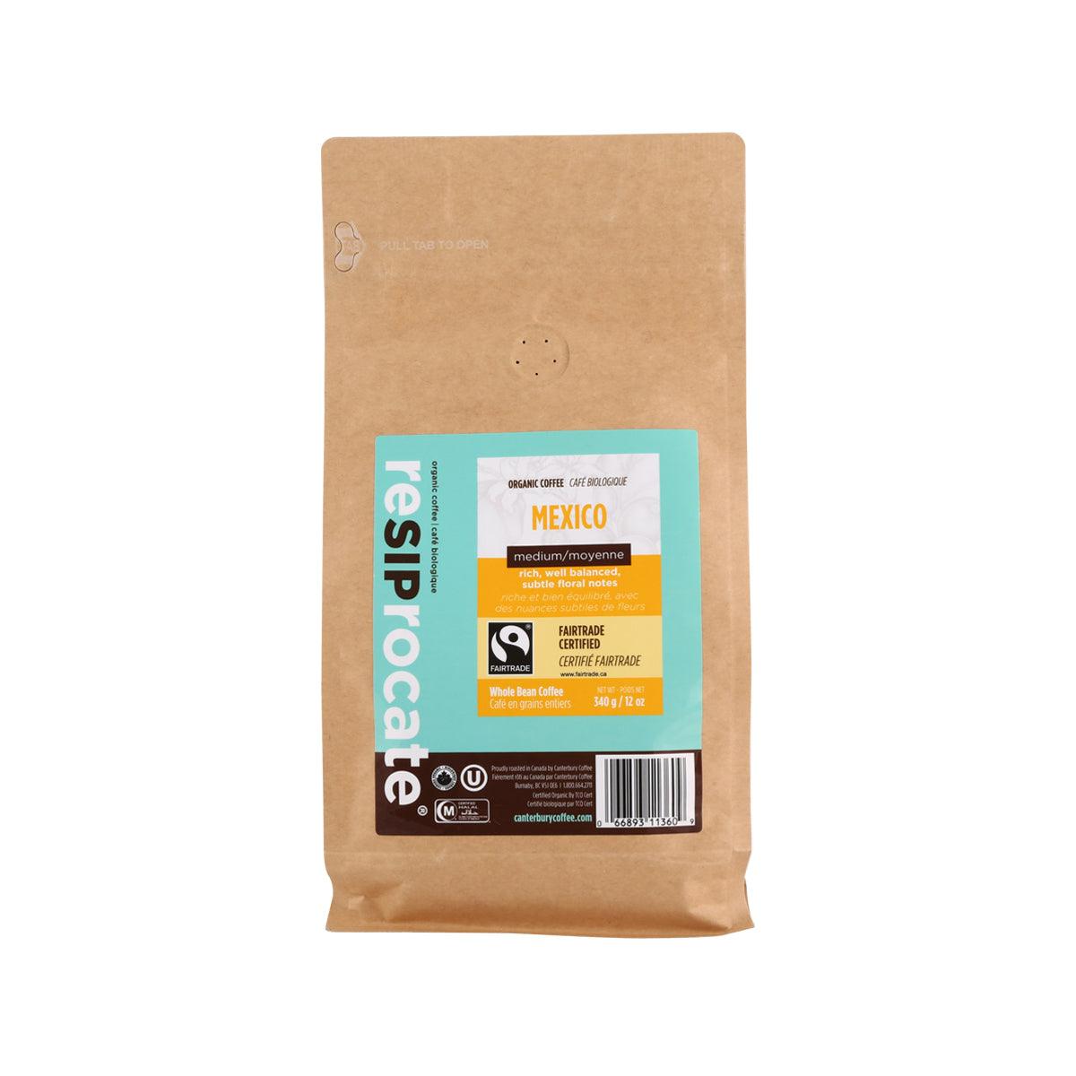 Whole bean coffee bag, kraft paper pouch with colorful label