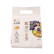 Goose oil crispy shallot noodle pouch, white bag with front label and window art