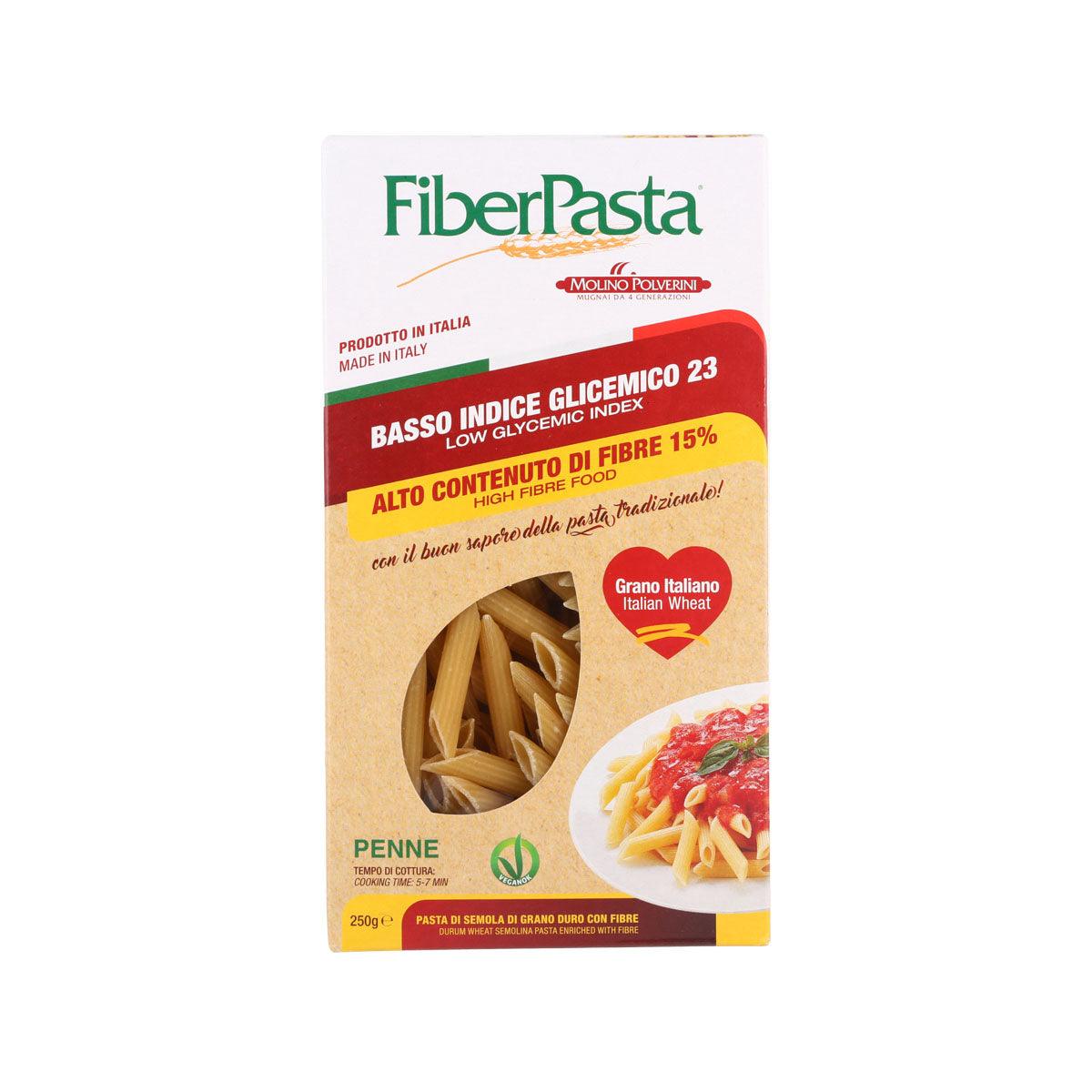 FiberPasta low glycemic penne pasta bag, 250 g