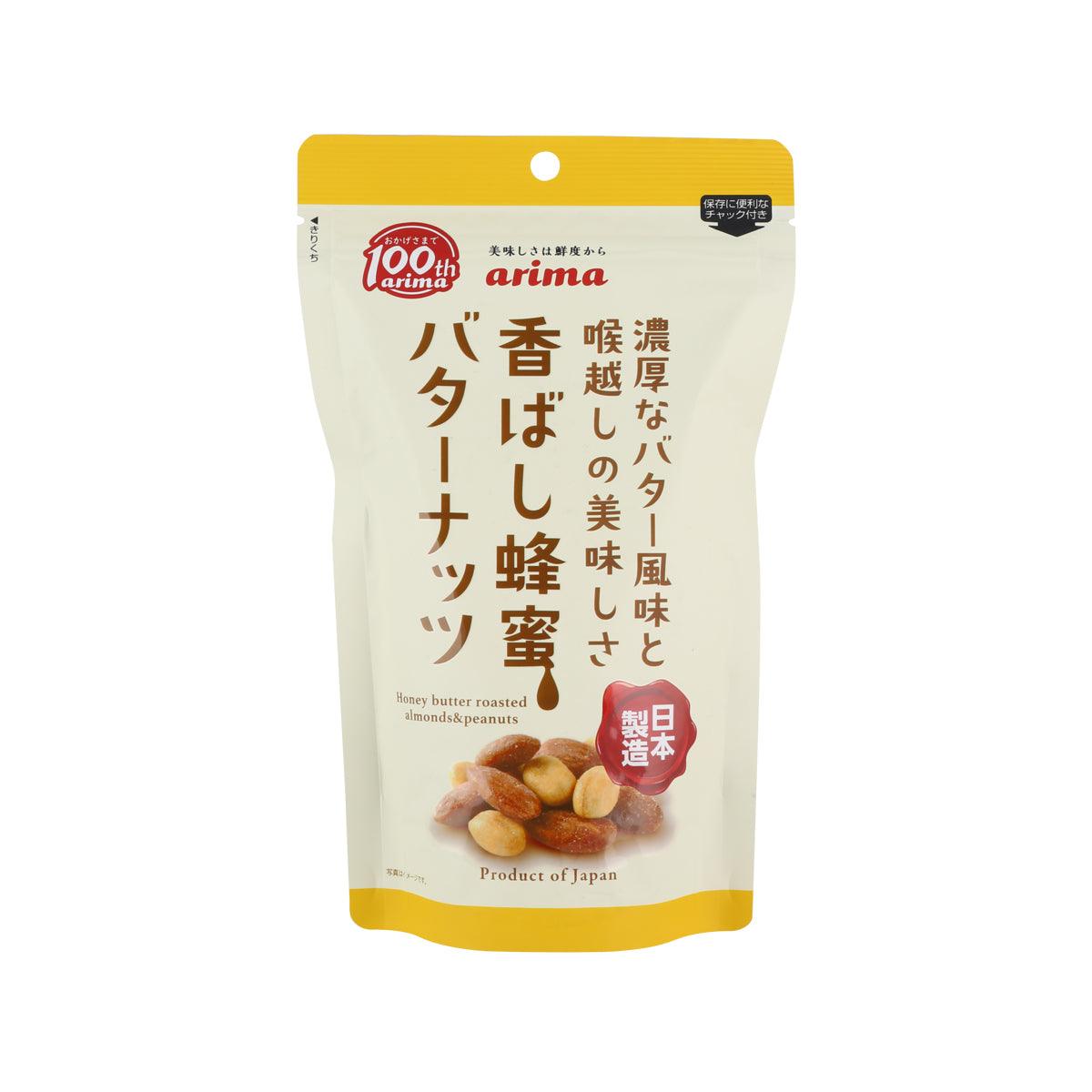 Honey butter roasted almond and peanut snack pouch, front label