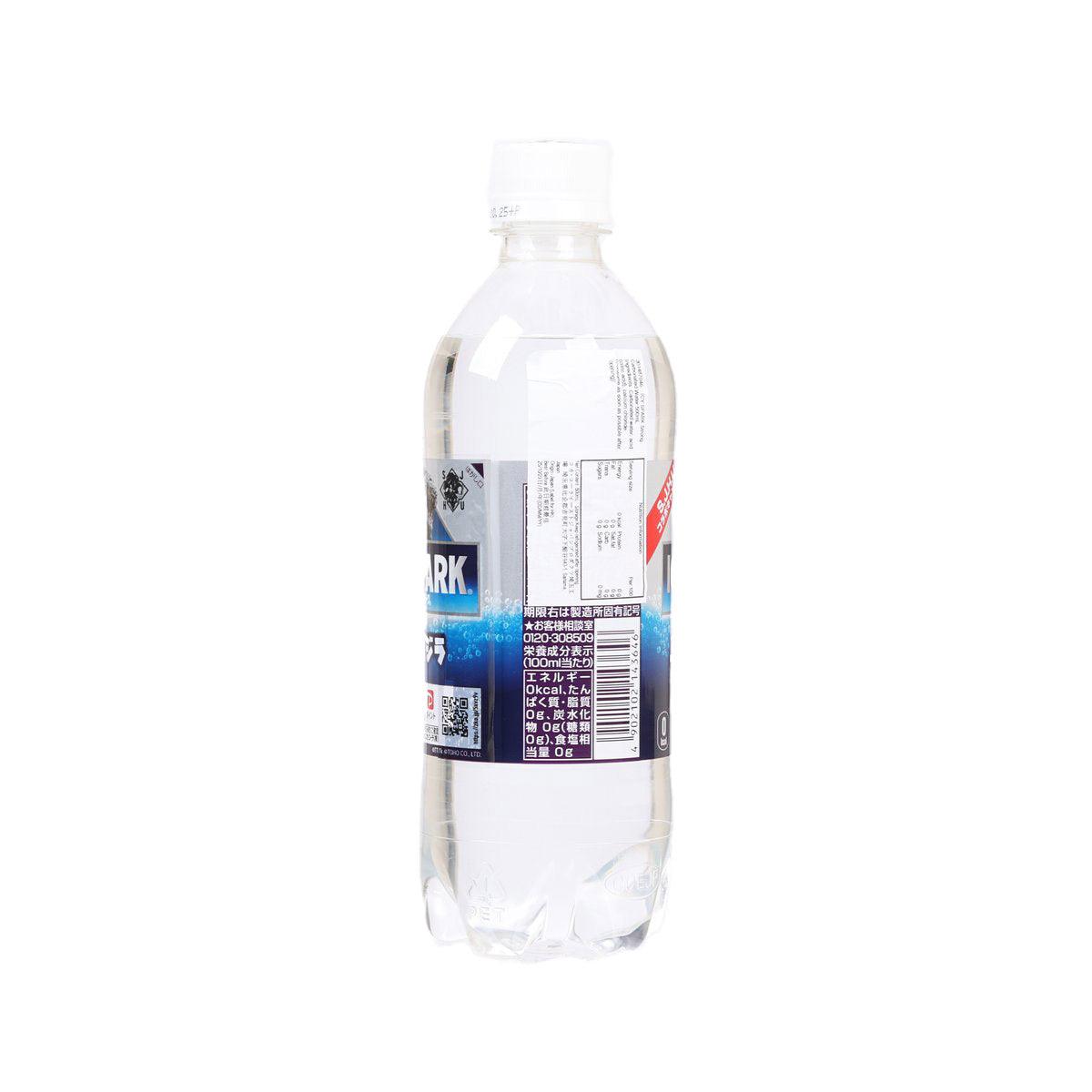 ICY SPARK strong carbonated water bottle, clear plastic with barcode and nutrition text