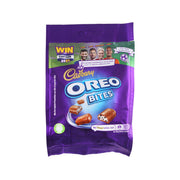 CADBURY Oreo Bites milk chocolate snack bag, vanilla filling, biscuit pieces (100g)