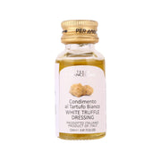 White truffle dressing bottle with clear glass and gold cap, 12 mL