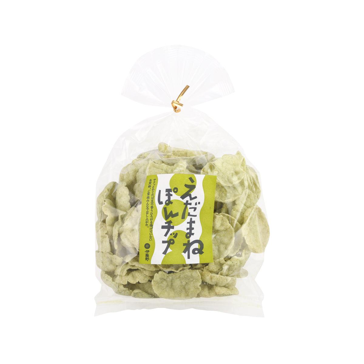 ITOKEN green bean chips in clear bag with yellow label