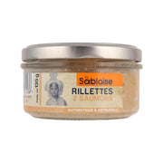 LA SABLAISE salmon rillettes jar with silver lid, 135 g glass container