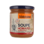 LA SABLAISE lobster soup jar 400g, brown soup, blue lid