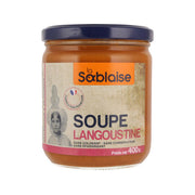 LA SABLAISE langoustine soup in glass jar with dark blue lid, 400g