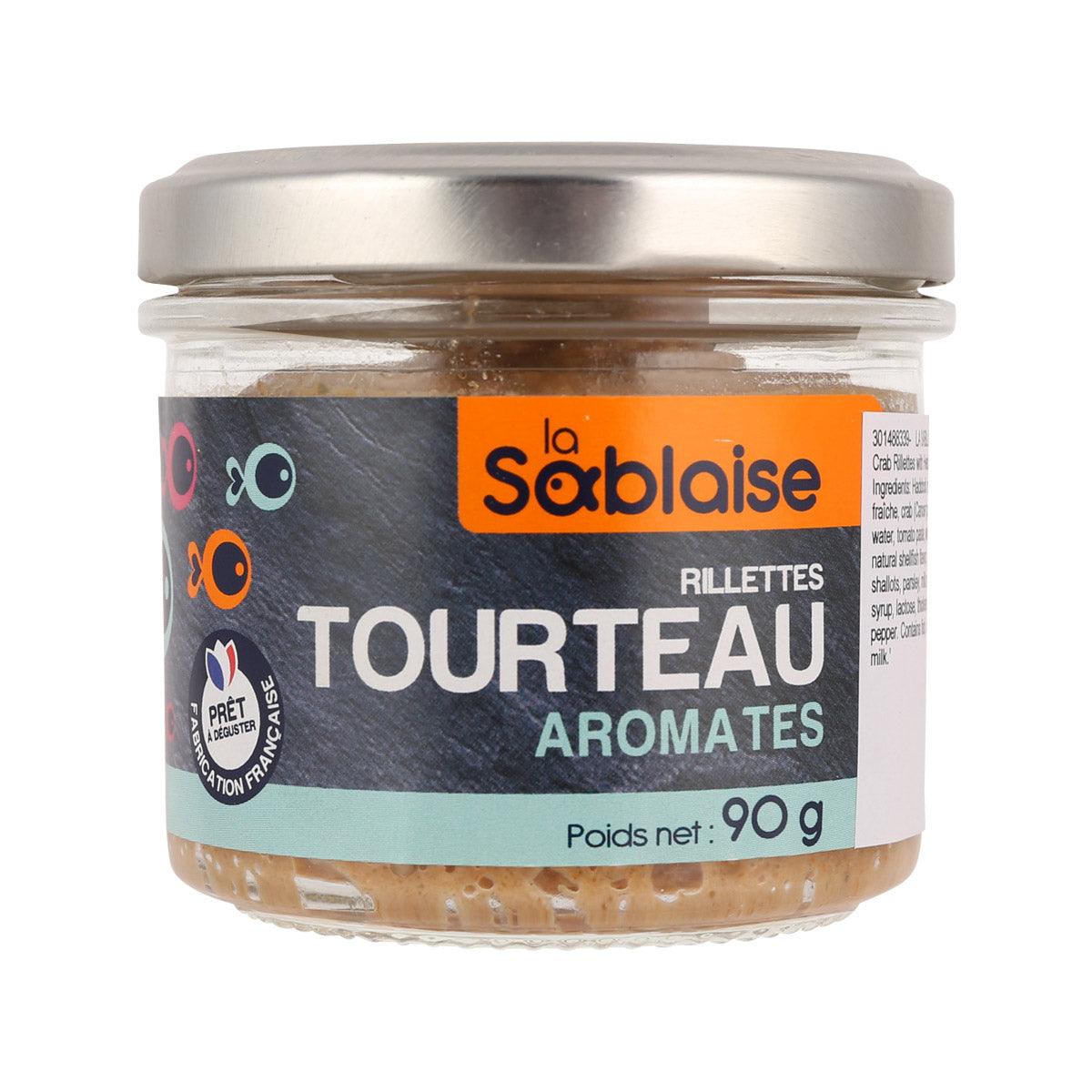 LA SABLAISE crab rillettes jar with herbs, glass container and metal lid