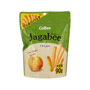Jagabee lightly salted potato stick snack bag, green pouch with front label
