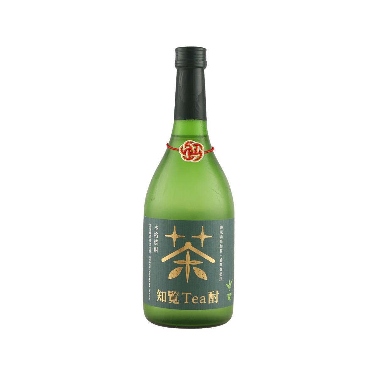 CHIRAN Tea-chu Imo Shochu bottle, green glass, gold front label